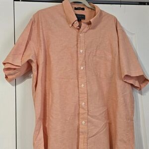 VINTAGE SUSQUEHANNA TRAIL OUTFITTERS  MENS BUTTON UP SHIRT  2XL COTTON Lt. PEACH